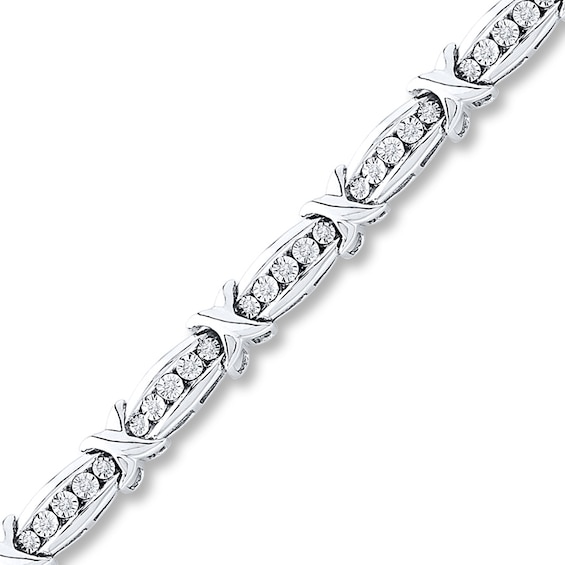 Previously Owned Diamond Bracelet 1/ ct tw Round-cut Sterling Silver