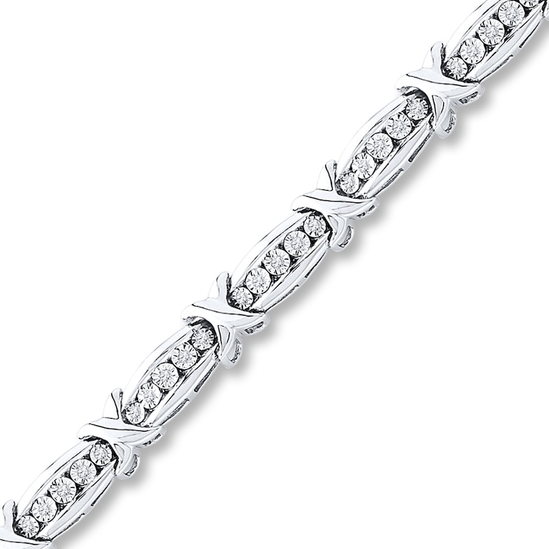 Previously Owned Diamond Bracelet 1/2 ct tw Round-cut Sterling Silver