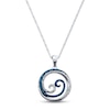 Thumbnail Image 0 of Previously Owned Blue & White Diamond Waves Necklace 1/6 cttw Sterling Silver 18"