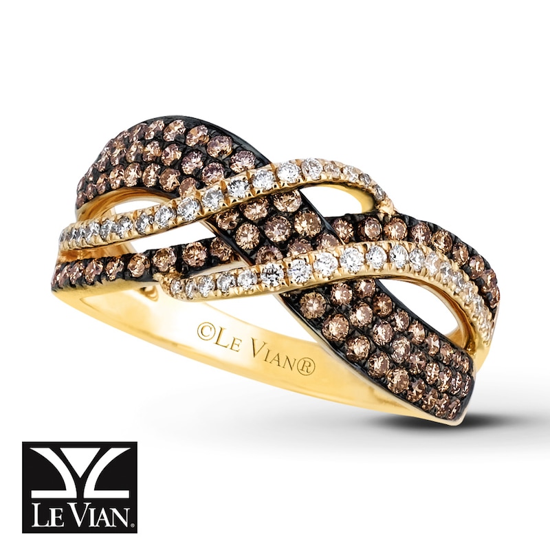 Main Image 1 of Previously Owned Le Vian Chocolate Diamond Ring 7/8 ct tw Round 14K Honey Gold
