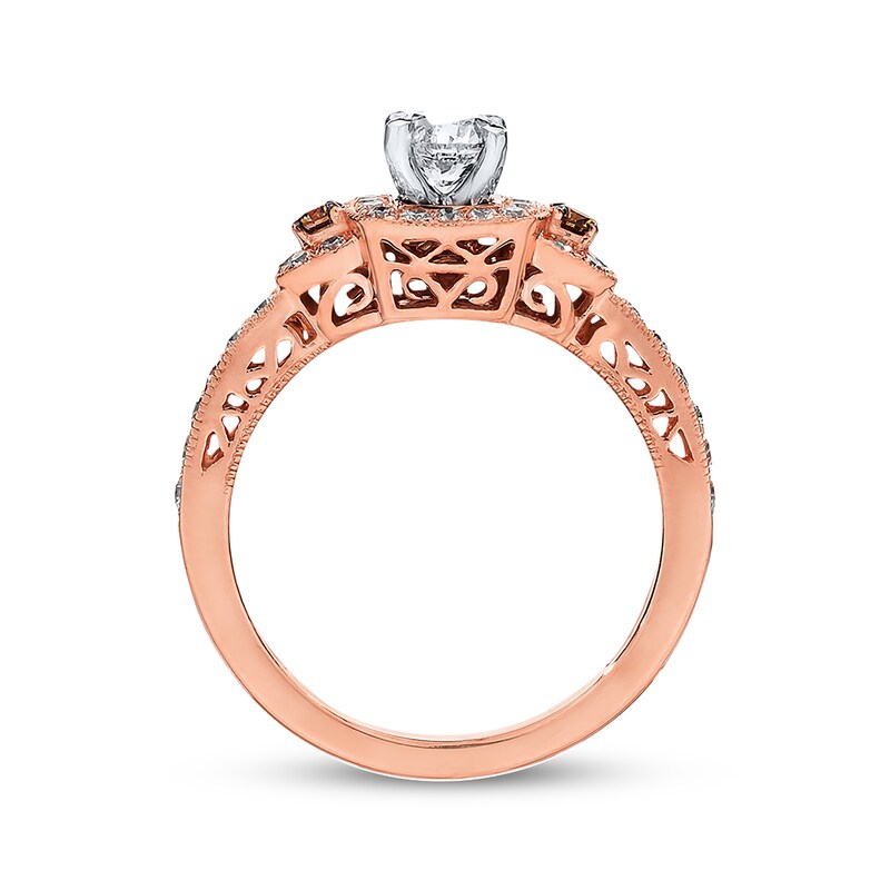 Main Image 3 of Previously Owned Le Vian Engagement Ring 3/4 ct tw Round-cut Diamonds 14K Strawberry Gold