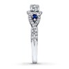 Thumbnail Image 3 of Previously Owned Diamond/Sapphire Engagement Ring 3/4 ct tw Round-cut 14K White Gold