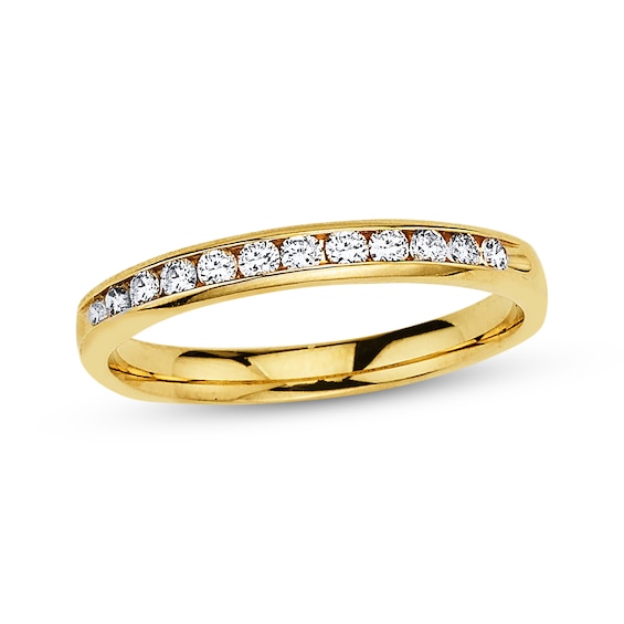 Previously Owned Wedding Band 1/4 ct tw Round-cut Diamonds 10K Yellow Gold