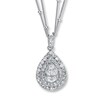 Thumbnail Image 1 of Previously Owned Diamond Necklace 1-1/4 ct tw Round-cut 14K White Gold