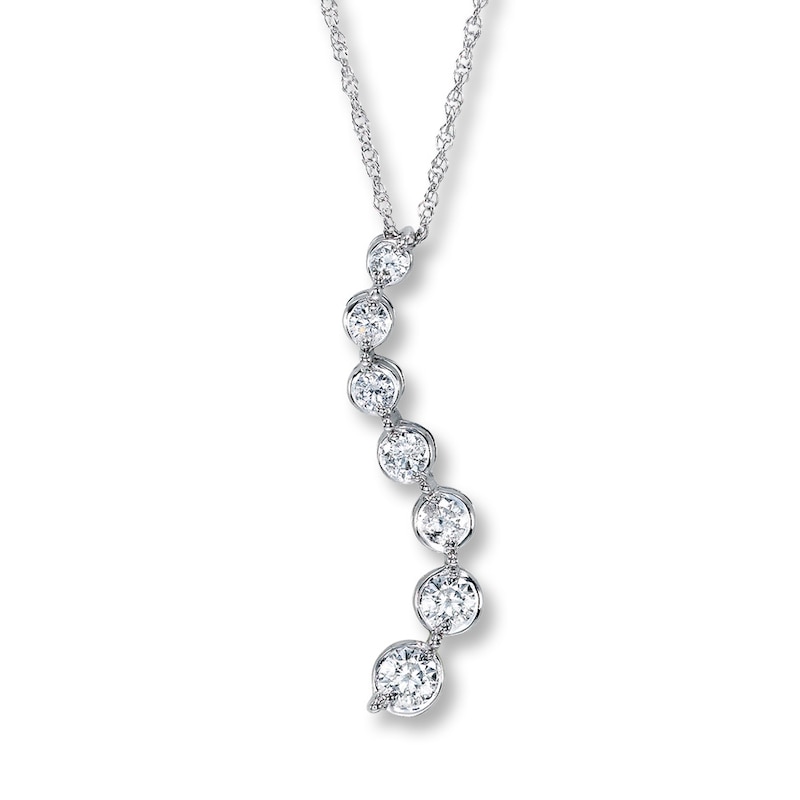 Main Image 1 of Previously Owned Diamond Necklace 1/3 ct tw Round-cut 10K White Gold