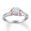 Thumbnail Image 1 of Previously Owned Promise Ring 1/4 ct tw Round-cut Diamonds Sterling Silver & 10K Rose Gold