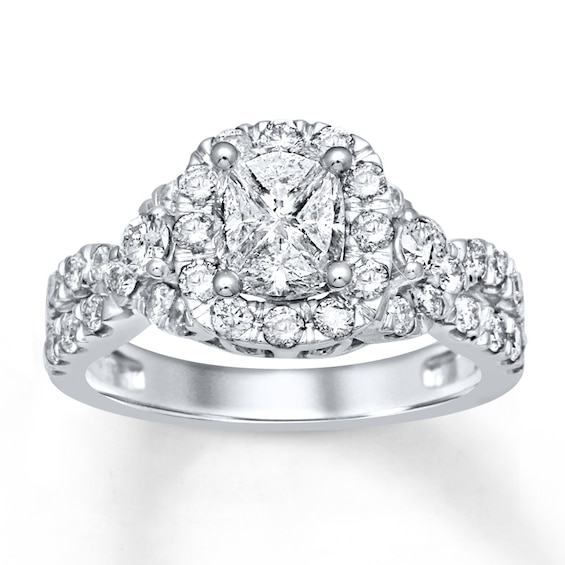Previously Owned Engagement Ring 1-3/8 ct tw Diamonds 14K White Gold