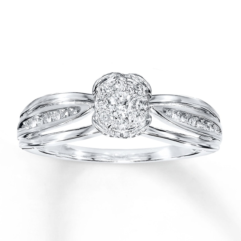 Main Image 1 of Previously Owned Ring 1/5 ct tw Round-cut Diamonds 10K White Gold