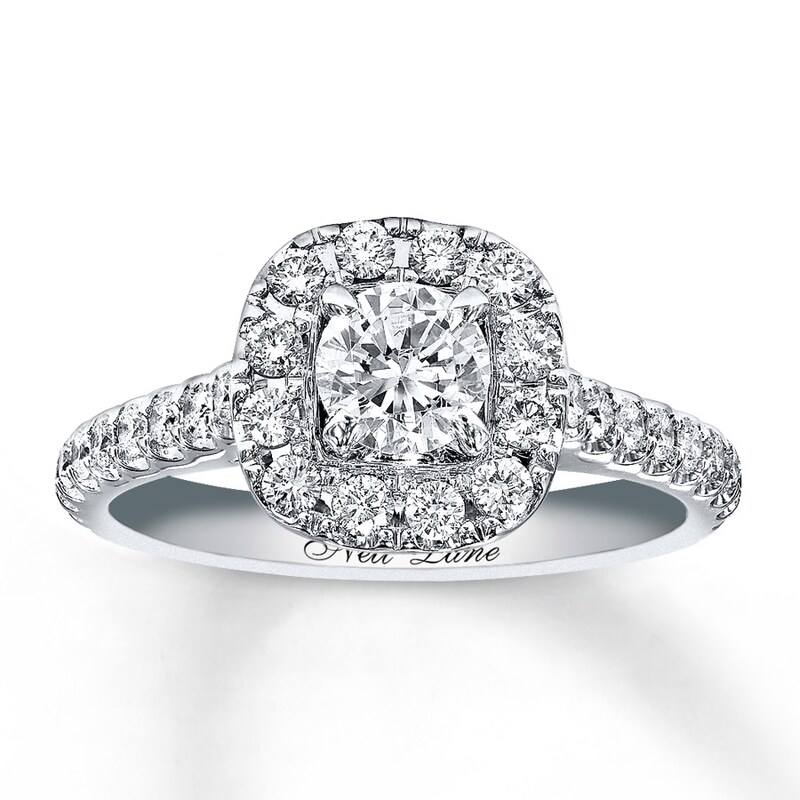 Main Image 1 of Previously Owned Neil Lane Engagement Ring 1-1/8 ct tw Round-cut Diamonds 14K White Gold - Size 4.5