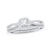 Thumbnail Image 1 of Previously Owned Diamond Bridal Set 1/2 ct tw Princess & Round-cut 14K White Gold