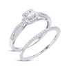 Thumbnail Image 2 of Previously Owned Diamond Bridal Set 1/2 ct tw Princess & Round-cut 14K White Gold