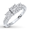 Thumbnail Image 1 of Previously Owned Diamond Engagement Ring 3/4 ct tw Round-cut 10K White Gold