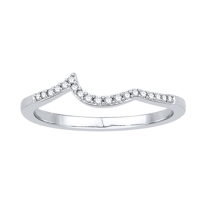 Main Image 1 of Previously Owned Diamond Wedding Band 1/15 ct tw 10K White Gold