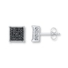 Thumbnail Image 1 of Previously Owned Black Diamond Earrings 1/4 ct tw Sterling Silver