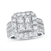 Thumbnail Image 1 of Previously Owned Diamond Bridal Set 3 ct tw Princess & Round-cut 14K White Gold