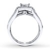 Thumbnail Image 2 of Previously Owned Diamond Bridal Set 3/8 ct tw Princess/Round-cut 14K White Gold