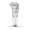 Thumbnail Image 3 of Previously Owned Diamond Bridal Set 3/8 ct tw Princess/Round-cut 14K White Gold