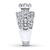 Thumbnail Image 3 of Previously Owned Diamond Engagement Ring 2 ct tw Round/Baguette 14K White Gold