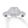 Thumbnail Image 1 of Previously Owned Engagement Ring 1/2 ct tw Princess & Round-cut Diamonds 14K Gold