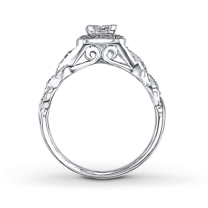 Main Image 2 of Previously Owned Engagement Ring 1/2 ct tw Princess & Round-cut Diamonds 14K Gold