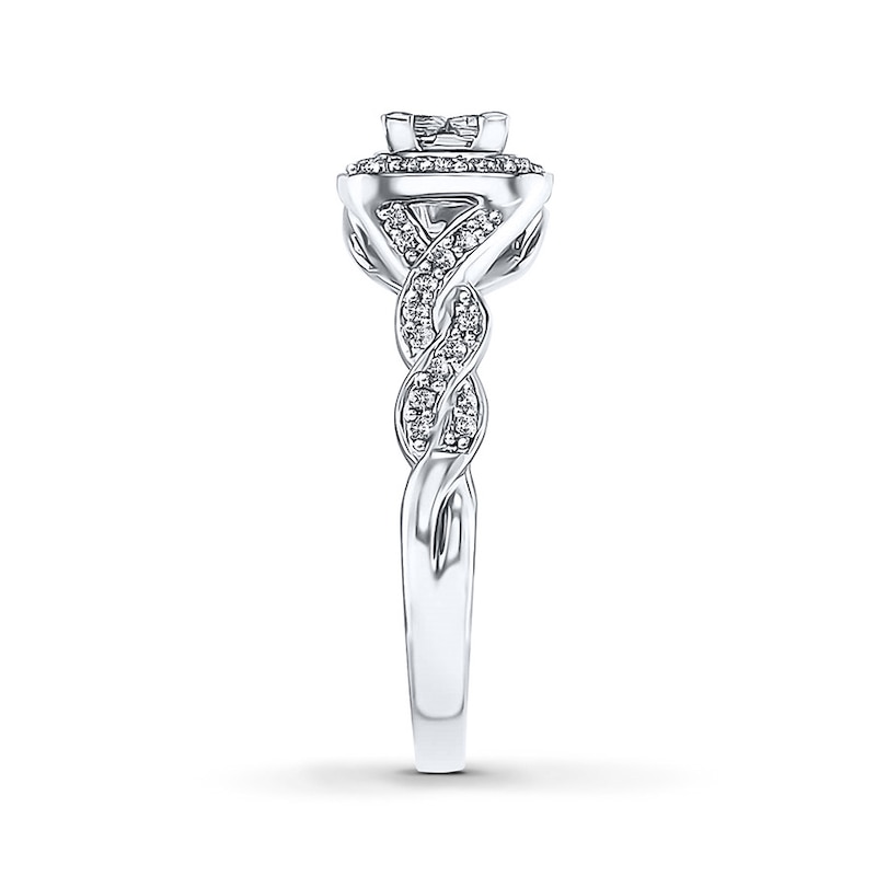 Main Image 3 of Previously Owned Engagement Ring 1/2 ct tw Princess & Round-cut Diamonds 14K Gold