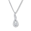 Thumbnail Image 1 of Previously Owned Diamond Necklace 1/20 ct tw Round-cut Sterling SIlver