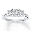 Thumbnail Image 1 of Previously Owned Diamond 3-Stone Ring 1/2 ct tw Princess/Round 14K White Gold