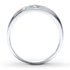 Thumbnail Image 2 of Previously Owned Diamond Men's Wedding Band 1/10 ct tw Round-cut 10K White Gold