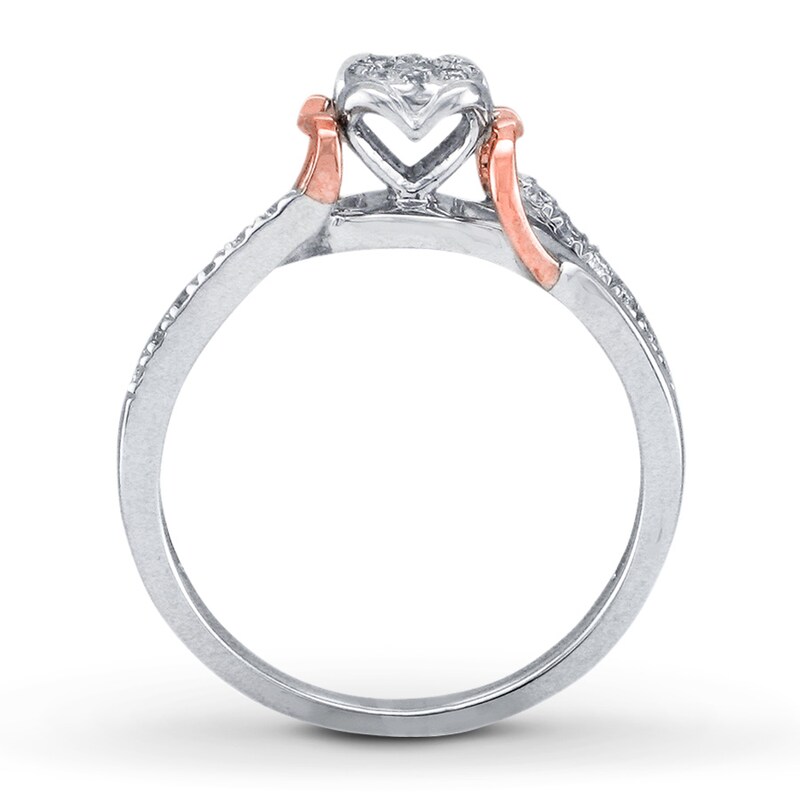 Main Image 3 of Previously Owned Diamond Promise Ring 1/4 ct tw Sterling Silver & 10K Rose Gold