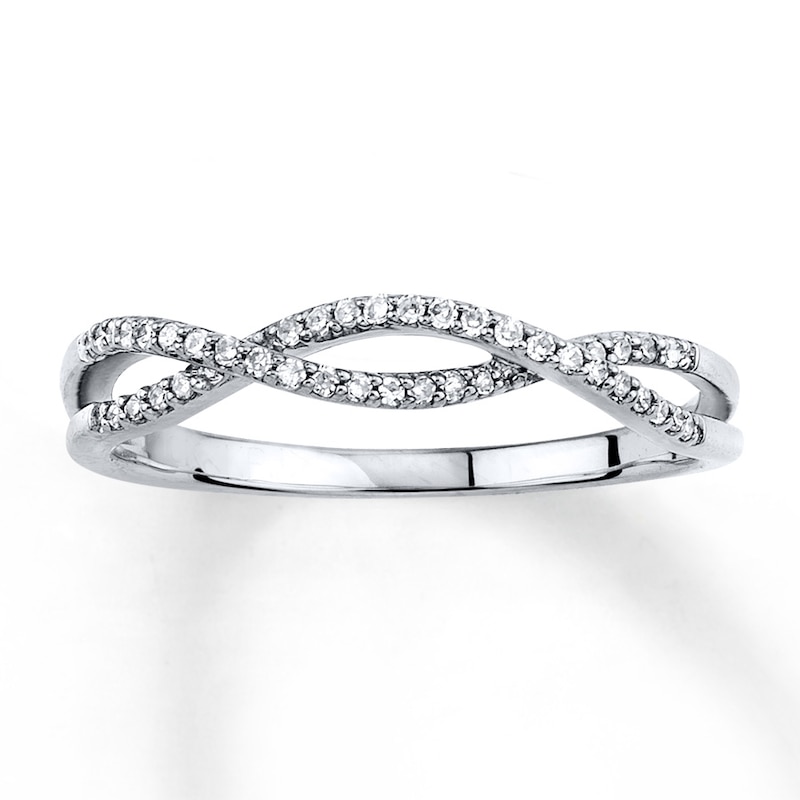 Main Image 1 of Previously Owned Stackable Ring 1/8 ct tw Diamonds 10K White Gold