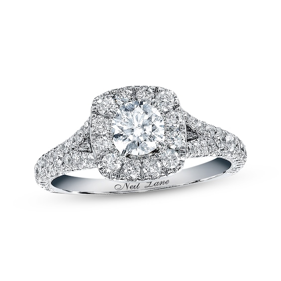 Previously Owned Neil Lane Diamond Engagement Ring 1-3/8 ct tw Round-cut 14K White Gold