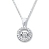Thumbnail Image 1 of Previously Owned Diamond Necklace 1/10 ct tw Sterling Silver