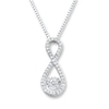 Thumbnail Image 1 of Previously Owned Unstoppable Love 1/5 ct tw Necklace 10K White Gold