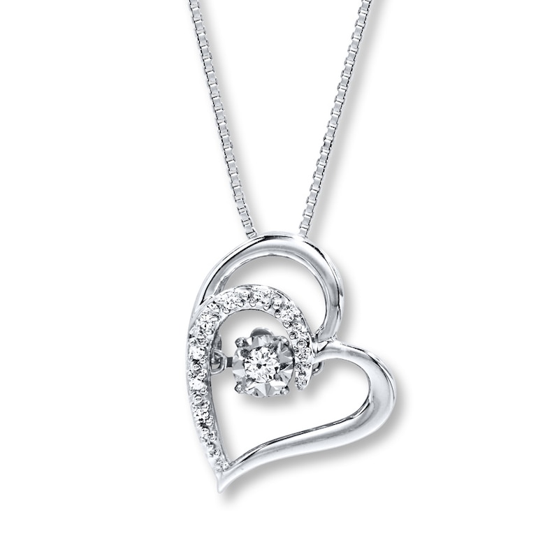 Main Image 1 of Previously Owned Unstoppable Love Diamond Necklace 1/20 ct tw Sterling Silver