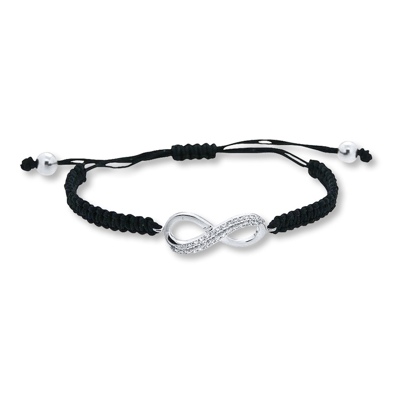 Previously Owned Diamond Infinity Cord Bolo Bracelet 1/6 ct tw Sterling Silver