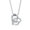 Thumbnail Image 1 of Previously Owned Unstoppable Love Diamond Heart Necklace 1/15 ct tw Sterling Silver 18"