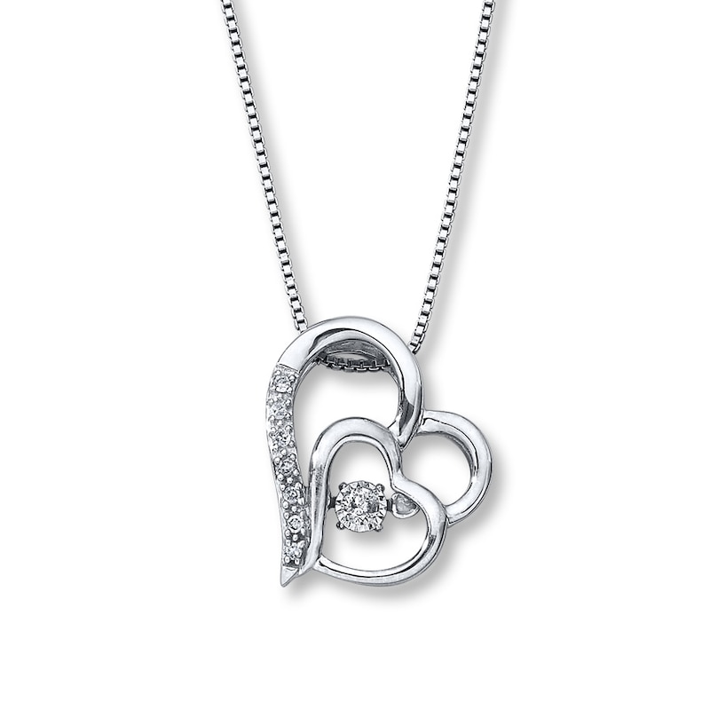 Previously Owned Unstoppable Love Diamond Heart Necklace 1/15 ct tw Sterling Silver 18"