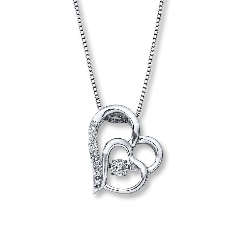 Main Image 1 of Previously Owned Unstoppable Love Diamond Heart Necklace 1/15 ct tw Sterling Silver 18"