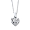 Thumbnail Image 1 of Previously Owned Unstoppable Love Diamond Heart Necklace 1/5 ct tw Sterling Silver 18"
