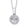 Thumbnail Image 1 of Previously Owned Unstoppable Love Diamond Necklace 1/5 ct tw Sterling Silver 18"
