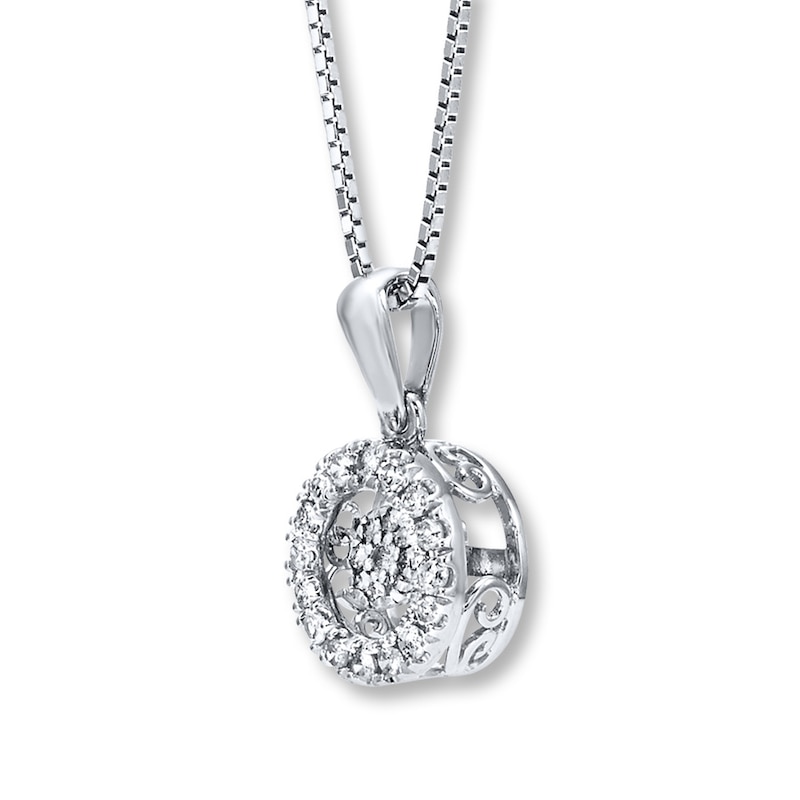 Main Image 2 of Previously Owned Unstoppable Love Diamond Necklace 1/5 ct tw Sterling Silver 18"