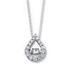 Thumbnail Image 1 of Previously Owned Unstoppable Love Diamond Necklace 1/2 ct tw 14K White Gold