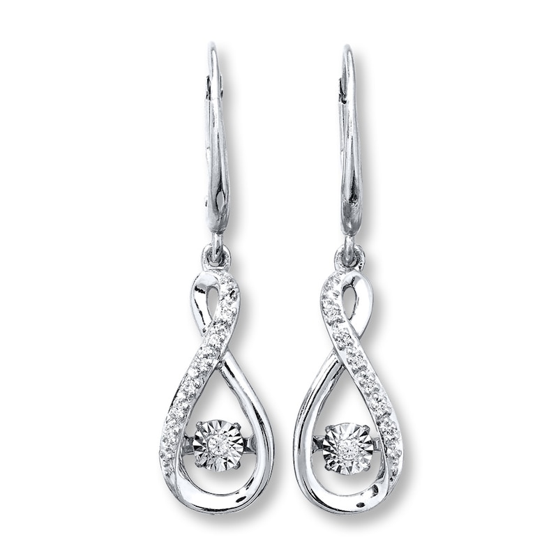 Main Image 1 of Previously Owned Unstoppable Love Earrings 1/10 ct tw Diamonds Sterling Silver