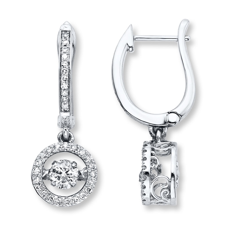 Main Image 1 of Previously Owned Earrings 1 ct tw Diamonds 14K White Gold
