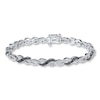 Thumbnail Image 0 of Previously Owned Diamond Infinity Bracelet 1/4 ct tw Black & White Sterling Silver