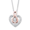 Thumbnail Image 0 of Previously Owned Unstoppable Love Diamond Necklace 1/8 ct tw Diamonds Sterling Silver & 10K Rose Gold 18"