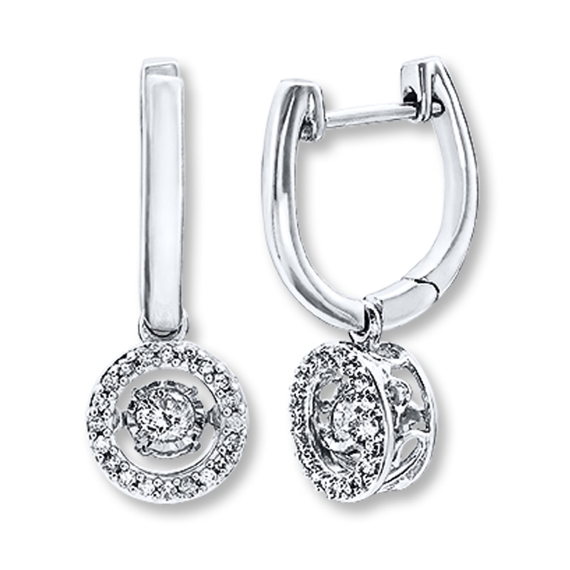 Main Image 2 of Previously Owned Diamonds in Rhythm 1/3 ct tw Earrings 10K White Gold