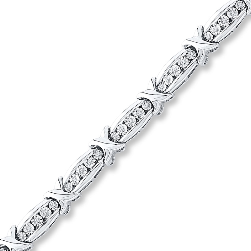 Previously Owned Diamond Bracelet 1/2 ct tw Round-cut Sterling Silver 7.25"
