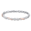 Thumbnail Image 1 of Previously Owned Diamond Infinity Bracelet Sterling Silver & 10K Rose Gold 7.5"