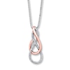 Thumbnail Image 1 of Previously Owned Diamond Necklace 1/10 ct tw Round-cut Sterling Silver & 10K Rose Gold